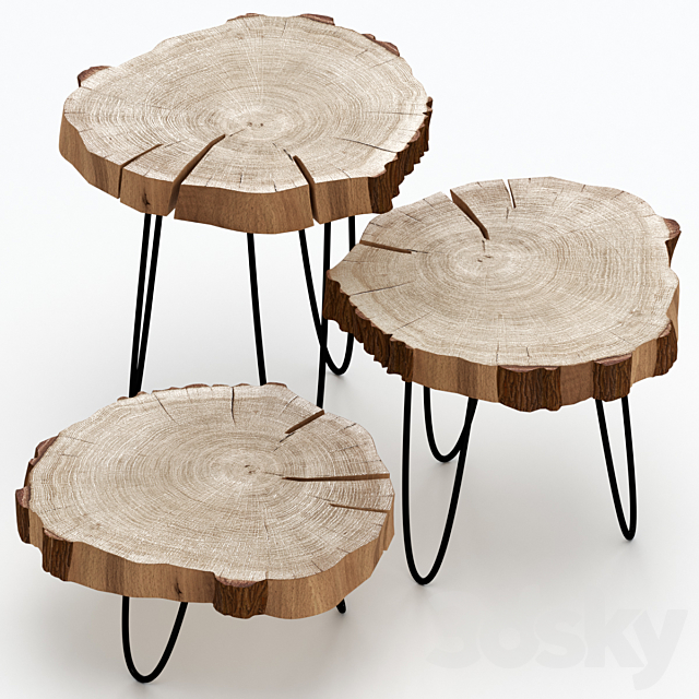 Coffee tables made of slab 3d