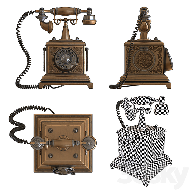 Steampunk phone 3d