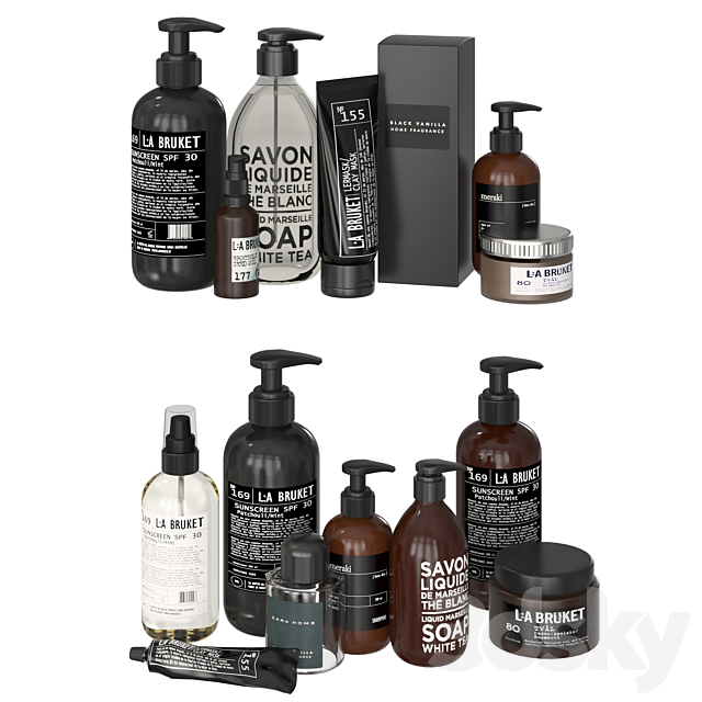 Bathroom Black and White Cosmetics (On Reboot) 3d