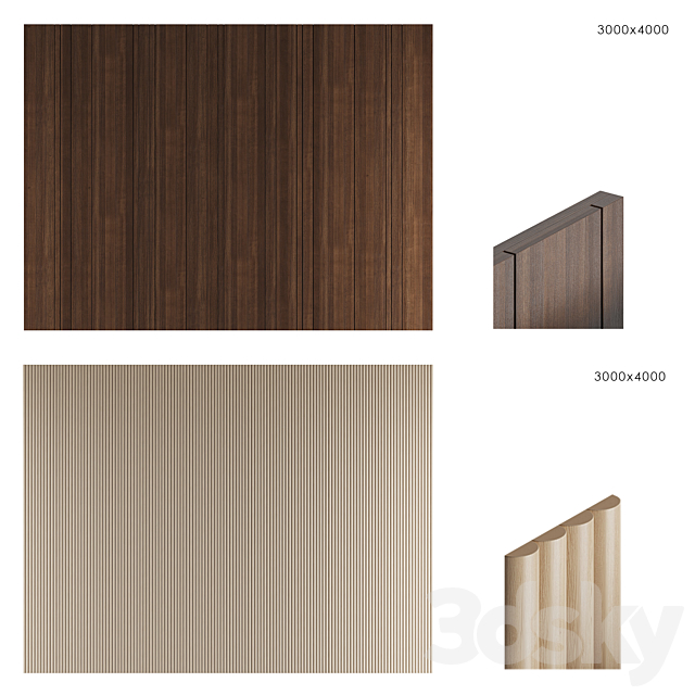 Wood panels set 1 3DSMax File - thumbnail 3