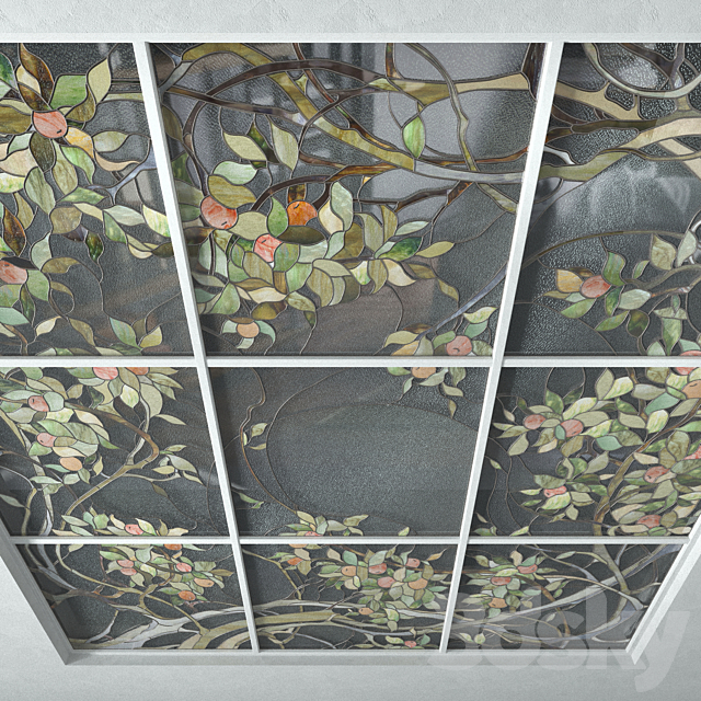 Stained Glass Apple Tree 3d