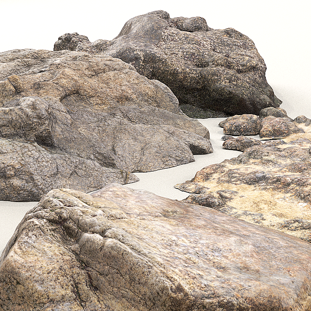 Beach rocks 3DS Max Model - thumbnail 2