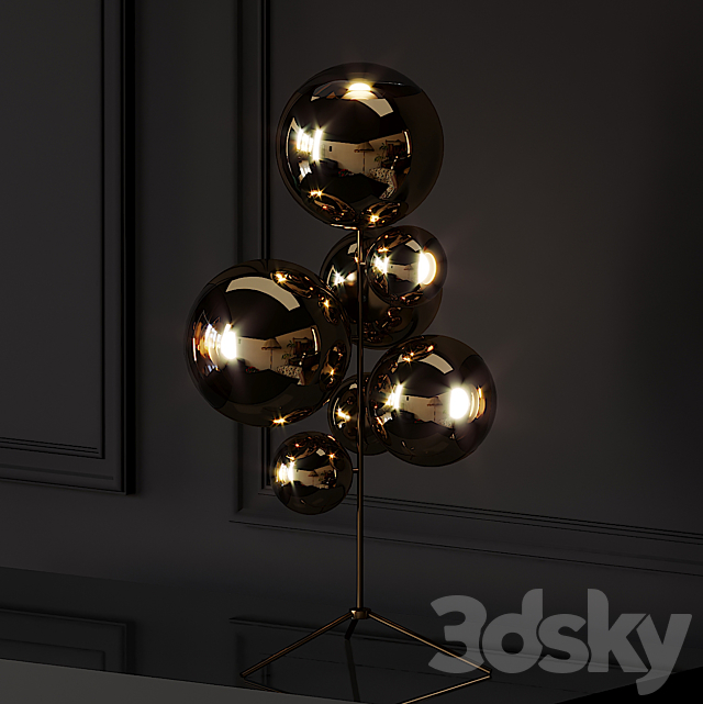 Mirror Ball Gold Stand Chandelier by Tom Dixon 3DSMax File - thumbnail 2