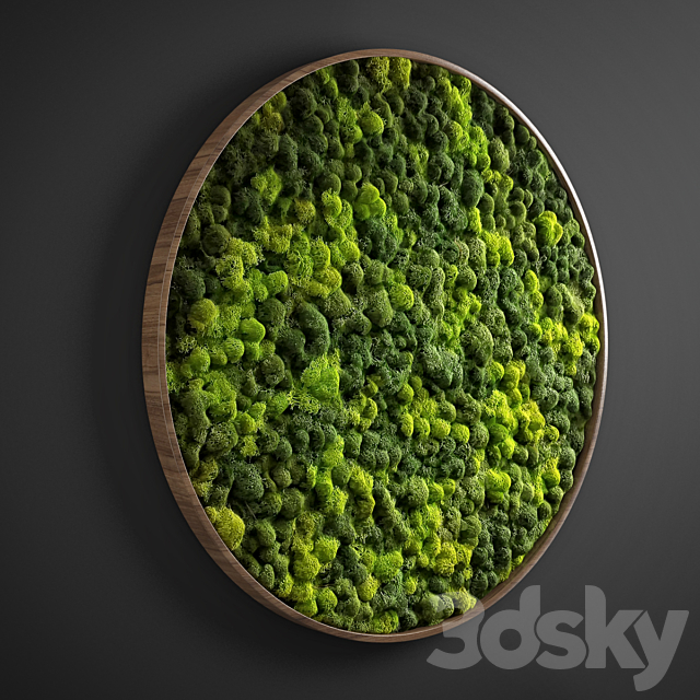 panel moss circle 3d
