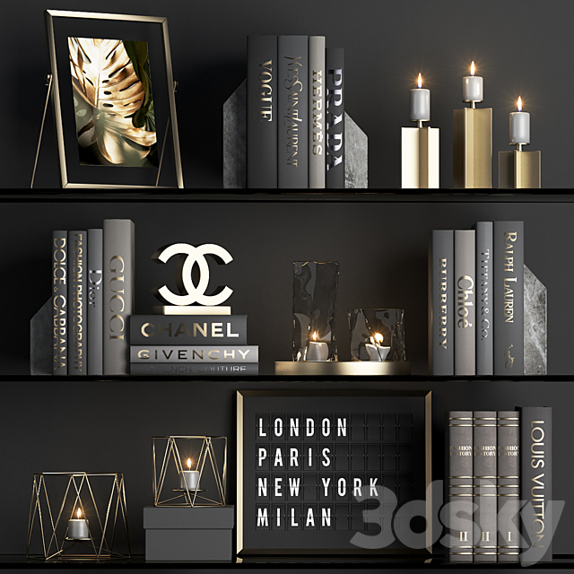 DECOR SET 04 (black) 3DSMax File - thumbnail 1