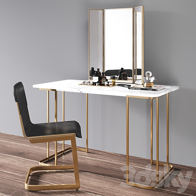 CB2 Dressing table set 3d