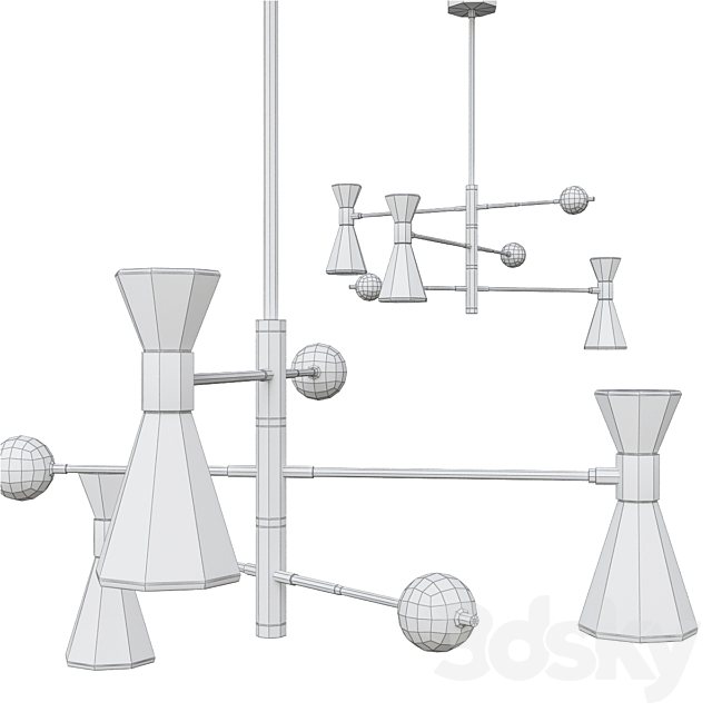 Campana three-arm pendant 3d