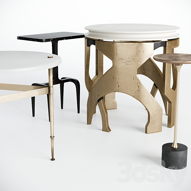 Side tables and accent tables set 3d
