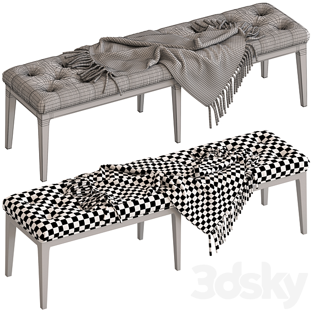 Coco Republic Piccadilly Tufted Bench 3dskyfree