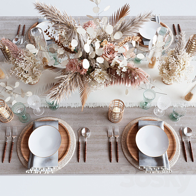 Serving beige 3d
