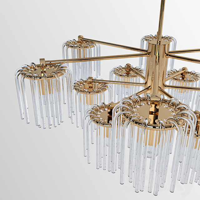 Gretta 12-LIGHT Sputnik modern-linear-chandelier 3d
