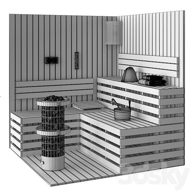 Sauna set 3dsky