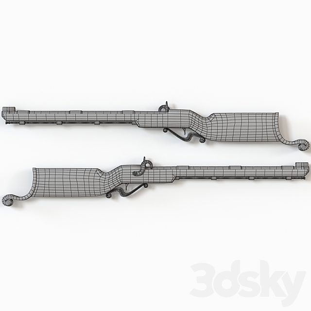 Vintage decorative shotgun 3d