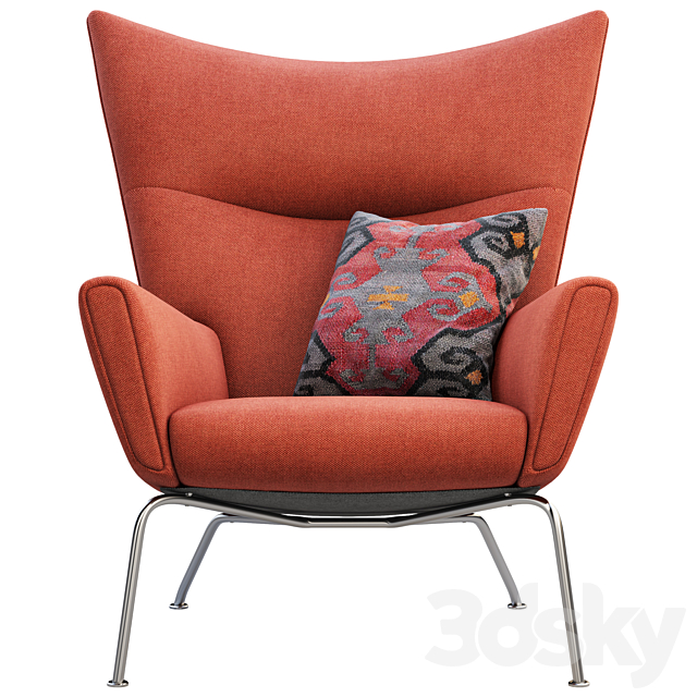 CH445 Wing Chair and ottoman 3DSMax File - thumbnail 2