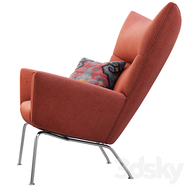 CH445 Wing Chair and ottoman 3DSMax File - thumbnail 3