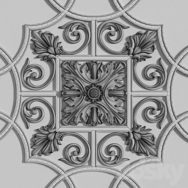 Ceiling moldings 3344 3dsky