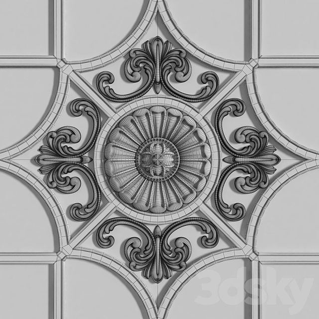 Ceiling moldings 3344 3dskyfree
