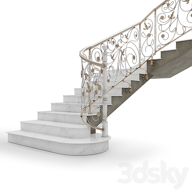Classic staircase 3d