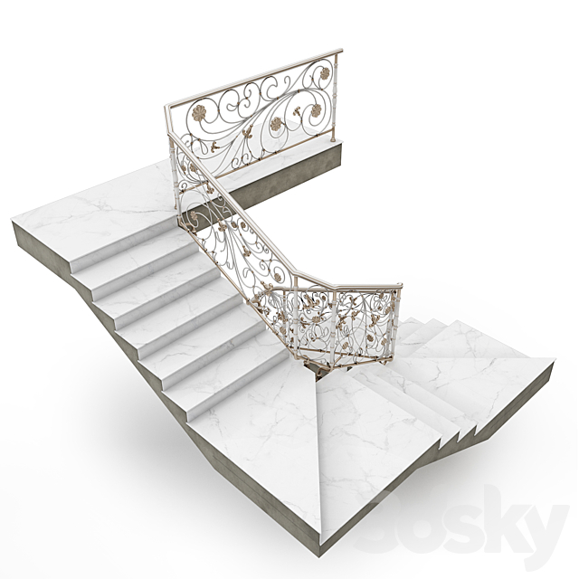 Classic staircase 3dsky