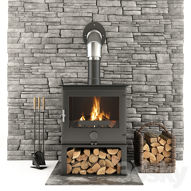 Fireplace and accessories 3DSMax File - thumbnail 1