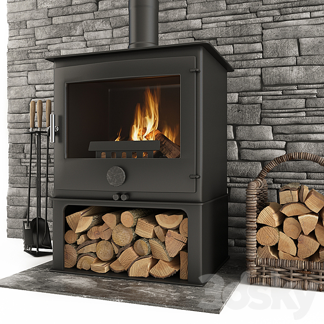 Fireplace and accessories 3DSMax File - thumbnail 3