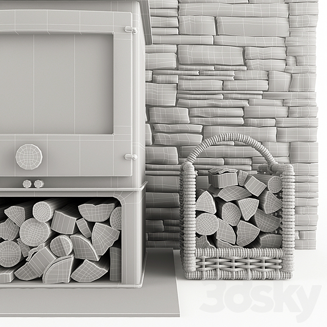 Fireplace and accessories 3DSMax File - thumbnail 5