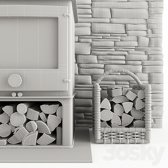 Fireplace and accessories 3dskyfree