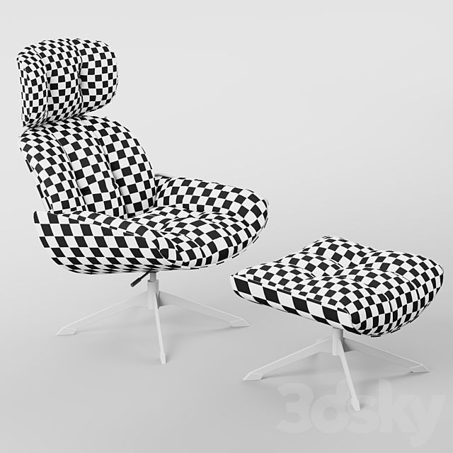 Armchair roche bobois QUIET LIFE ARMCHAIR 3DS Max Model - thumbnail 3