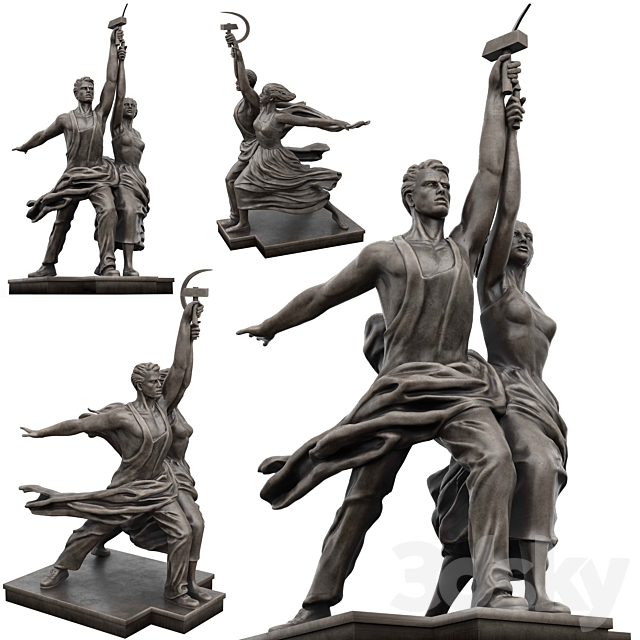 Worker and collective farmer 3d