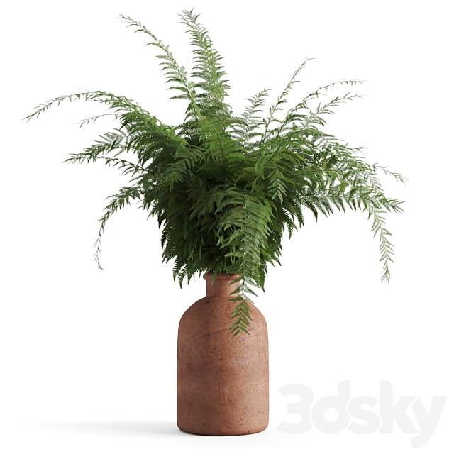 Fern in a clay vase 3DSMax File - thumbnail 2