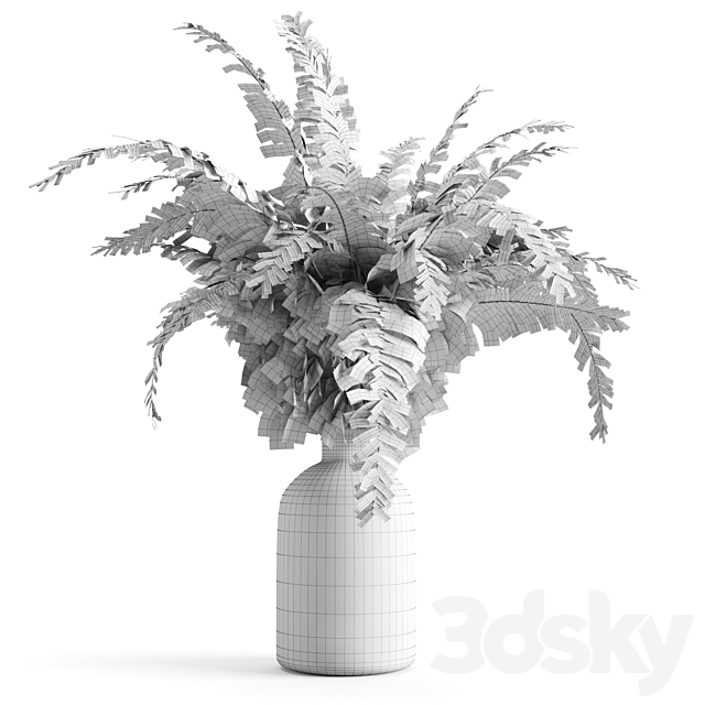 Fern in a clay vase 3DSMax File - thumbnail 3