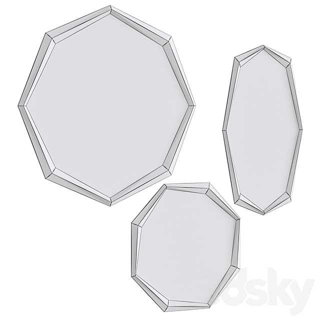 Cattelan Italia Emerald & Magnum Mirrors Set 3d