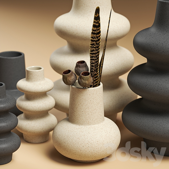 Set of vases H&M 3d