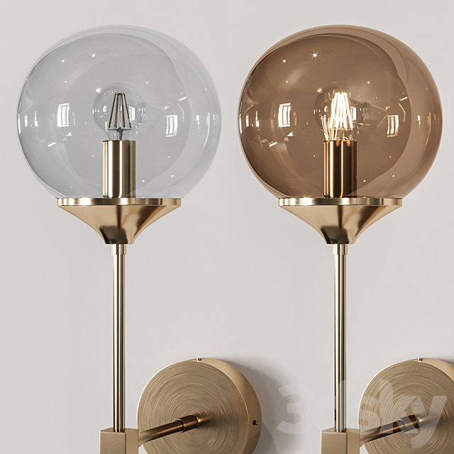 Retro Long Pole Brass Contemporary Wall Sconce 3DSMax File - thumbnail 4