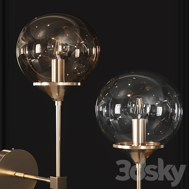 Retro Long Pole Brass Contemporary Wall Sconce 3DSMax File - thumbnail 5