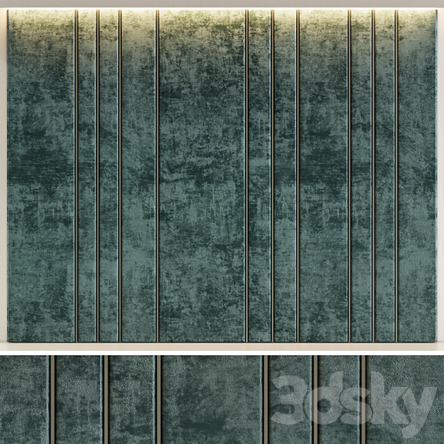 Green velvet decorative panel 3DSMax File - thumbnail 1