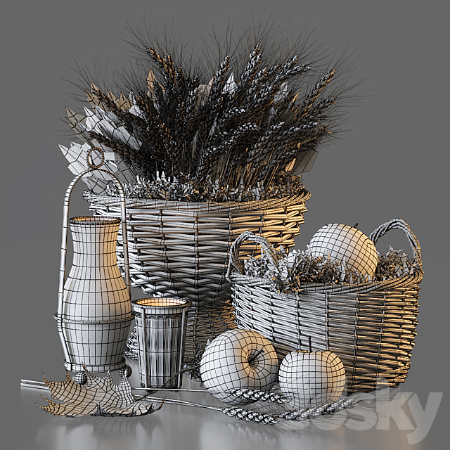 Decorative set with baskets 1 3DSMax File - thumbnail 5