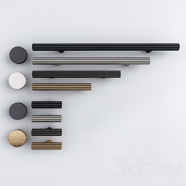 Knob House Set D015. D18. D009 3d