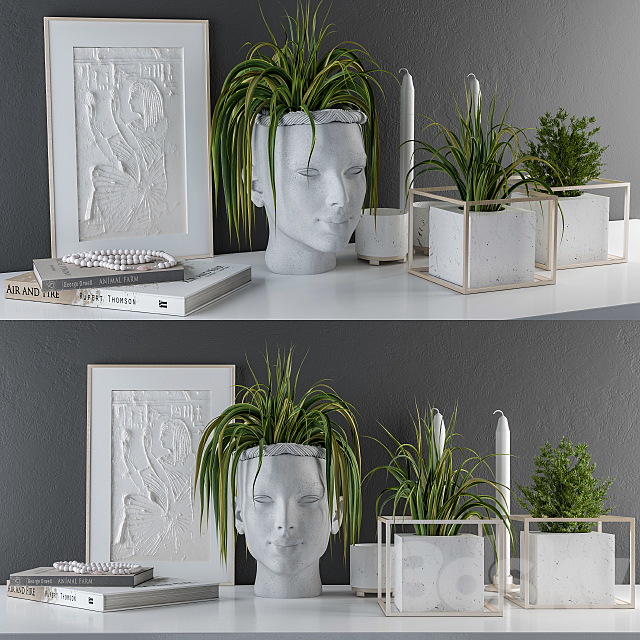 Decorative Set Sculpt Pot and Plants 3DSMax File - thumbnail 2