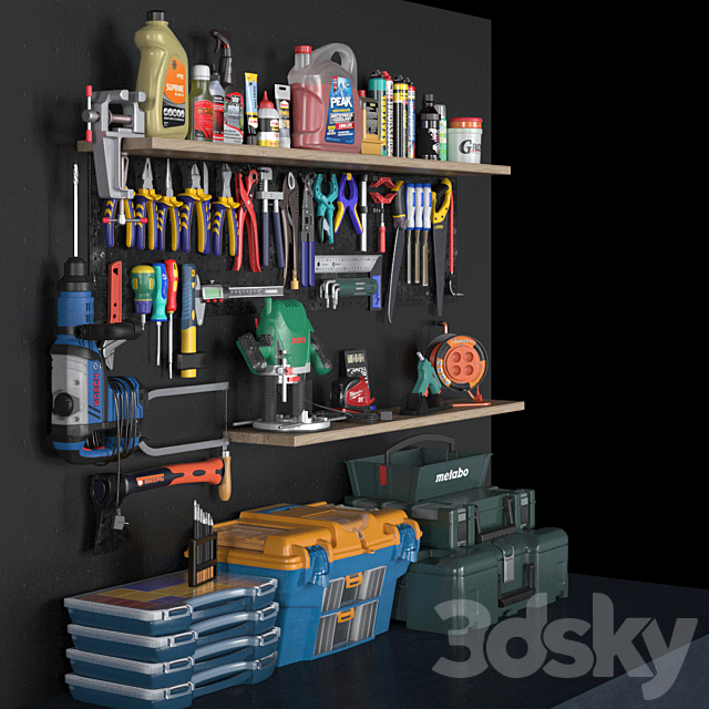 garage tools set 3 3dsky