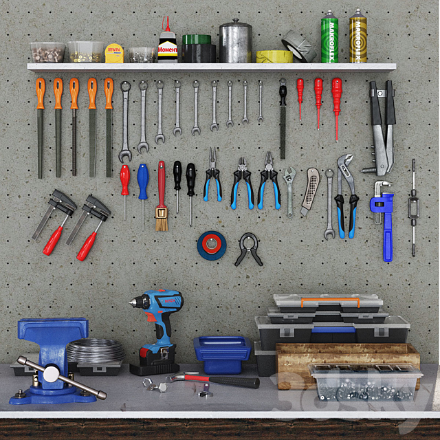 garage tools 3DSMax File - thumbnail 1