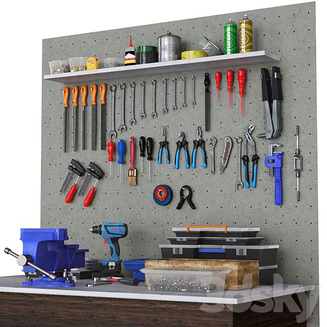 garage tools 3DSMax File - thumbnail 2