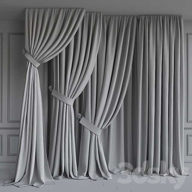 Set of portieres 38. Gray scale 3d