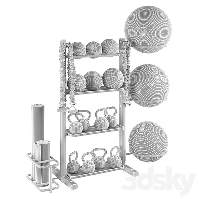 Fitness accessories rack 3dskyfree