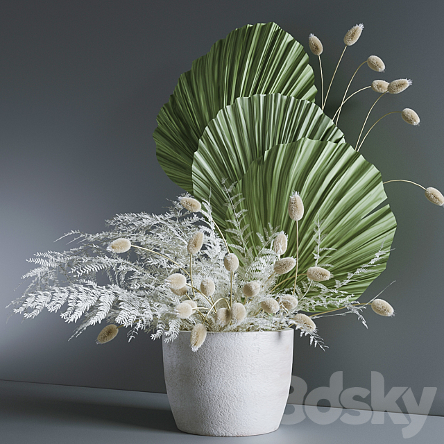 Bouquet with fern and lagurus 3DSMax File - thumbnail 3