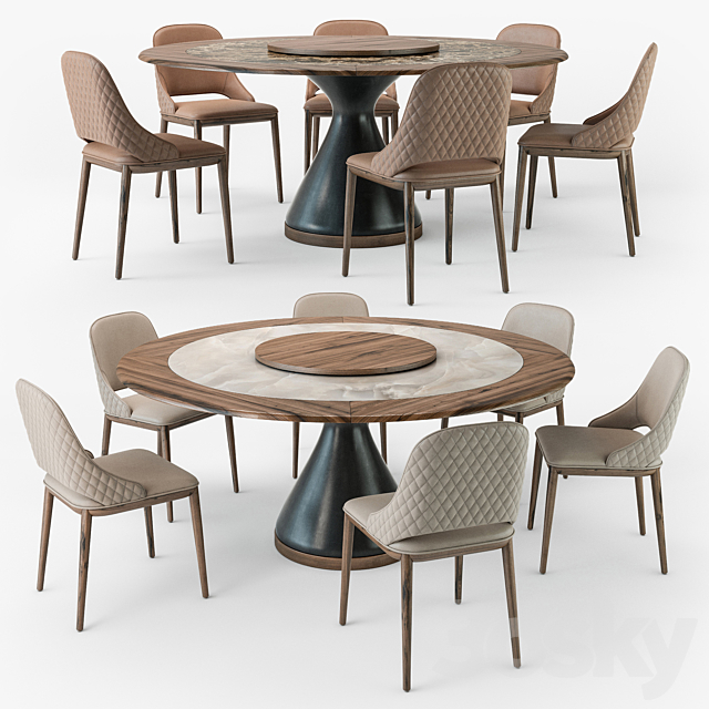 Tonin Casa Dolly table Malva Elite chair 3DSMax File - thumbnail 2