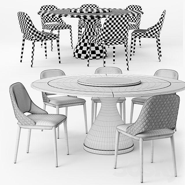 Tonin Casa Dolly table Malva Elite chair 3DSMax File - thumbnail 4