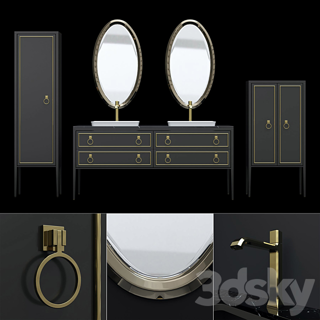 Furniture for a bathtub Elegance Napoleon 3 by Mia Italia 3d