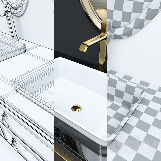 Furniture for a bathtub Elegance Napoleon 3 by Mia Italia 3dsky