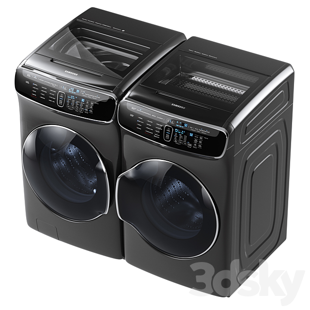 Samsung FlexWash Washer FlexDry Dryer Laundry 3DSMax File - thumbnail 3